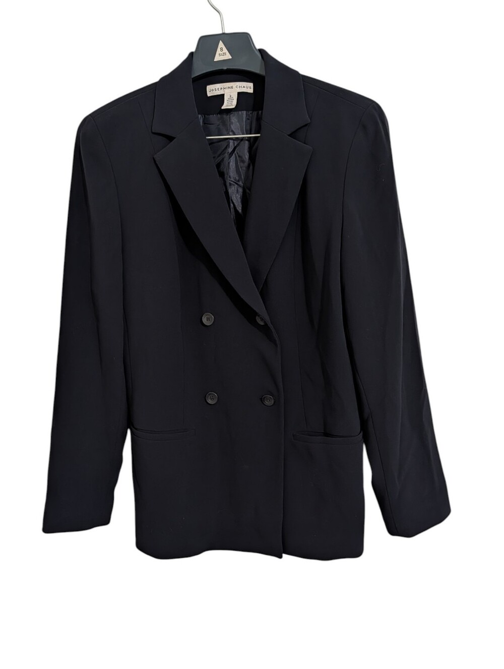 Vintage Josephine Chaus Double Breasted Blazer Navy Blue Women's 8